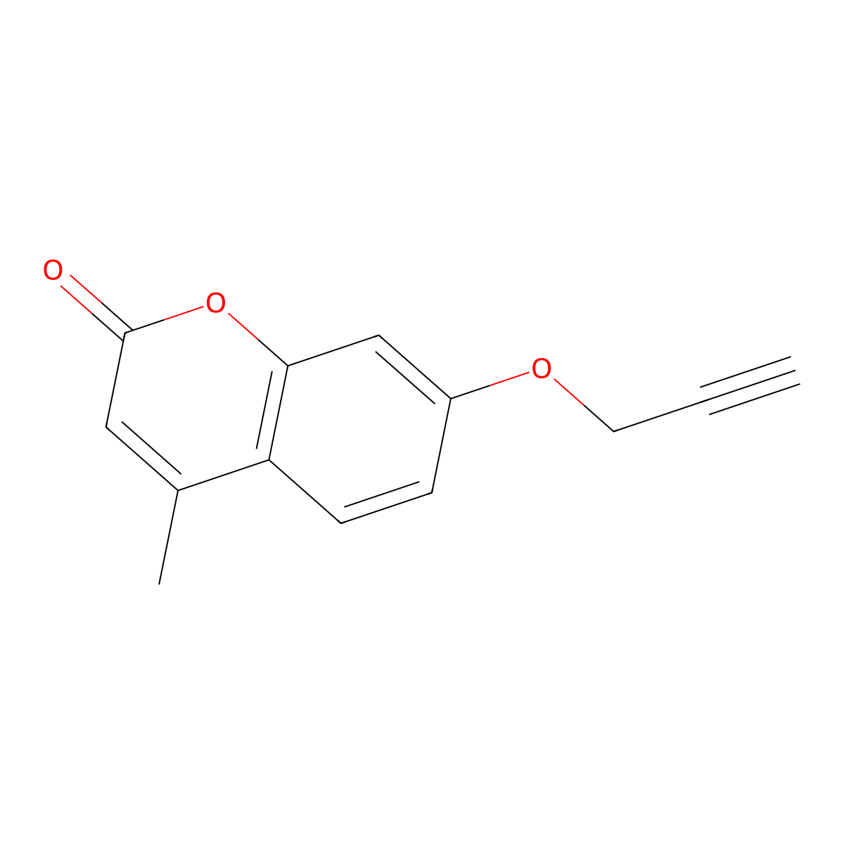 4-Methyl-7-(2-propyn-1-yloxy)-2H-1-benzopyran-2-one molecular structure, CAS 67268-43-3