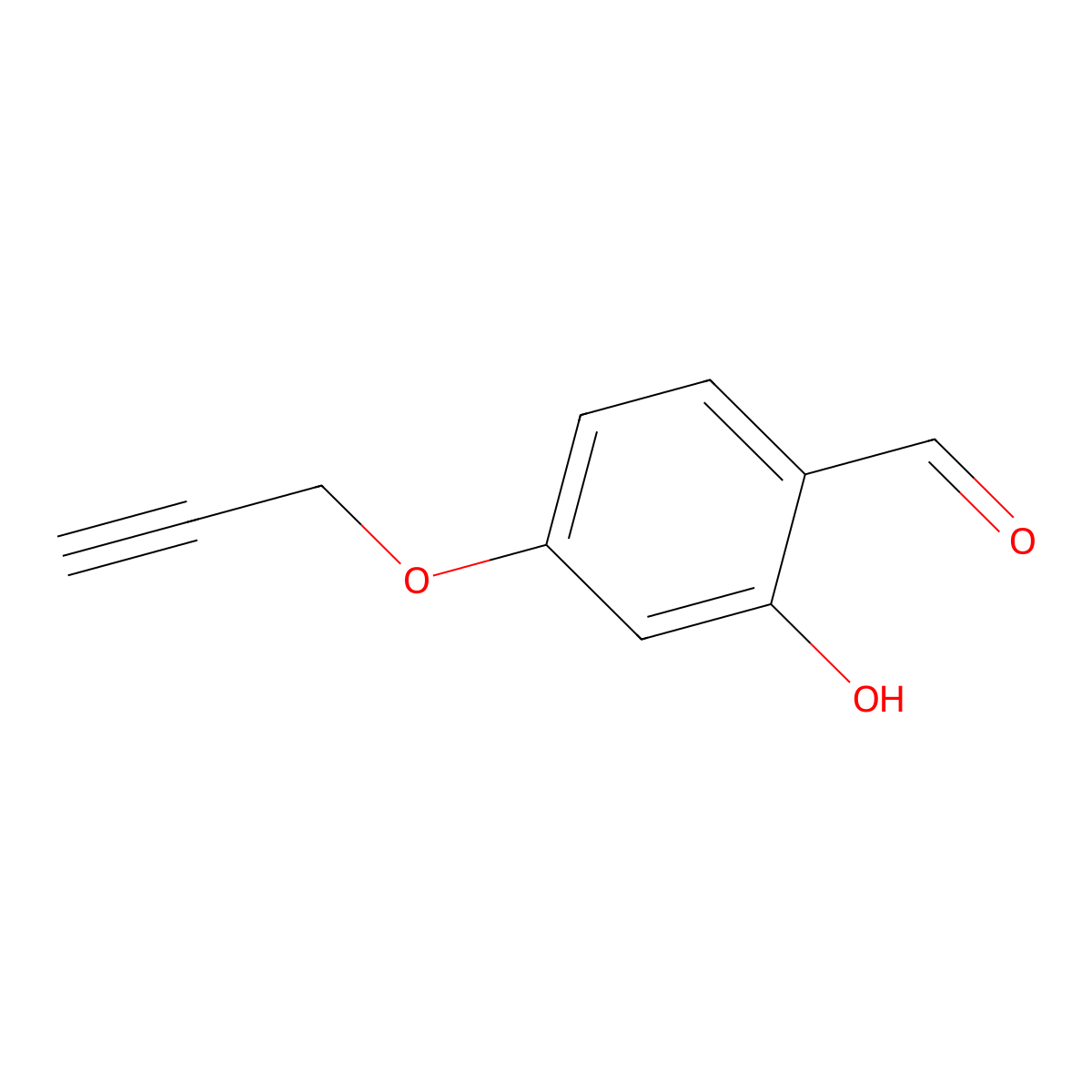 2-Hydroxy-4-(prop-2-yn-1-yloxy)benzaldehyde molecular structure, CAS 67268-54-6