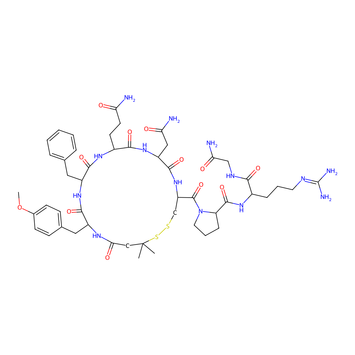 Argipressin, deaminopenicillamine(1)-O-methyl-tyr(2)- molecular structure, CAS 67269-08-3
