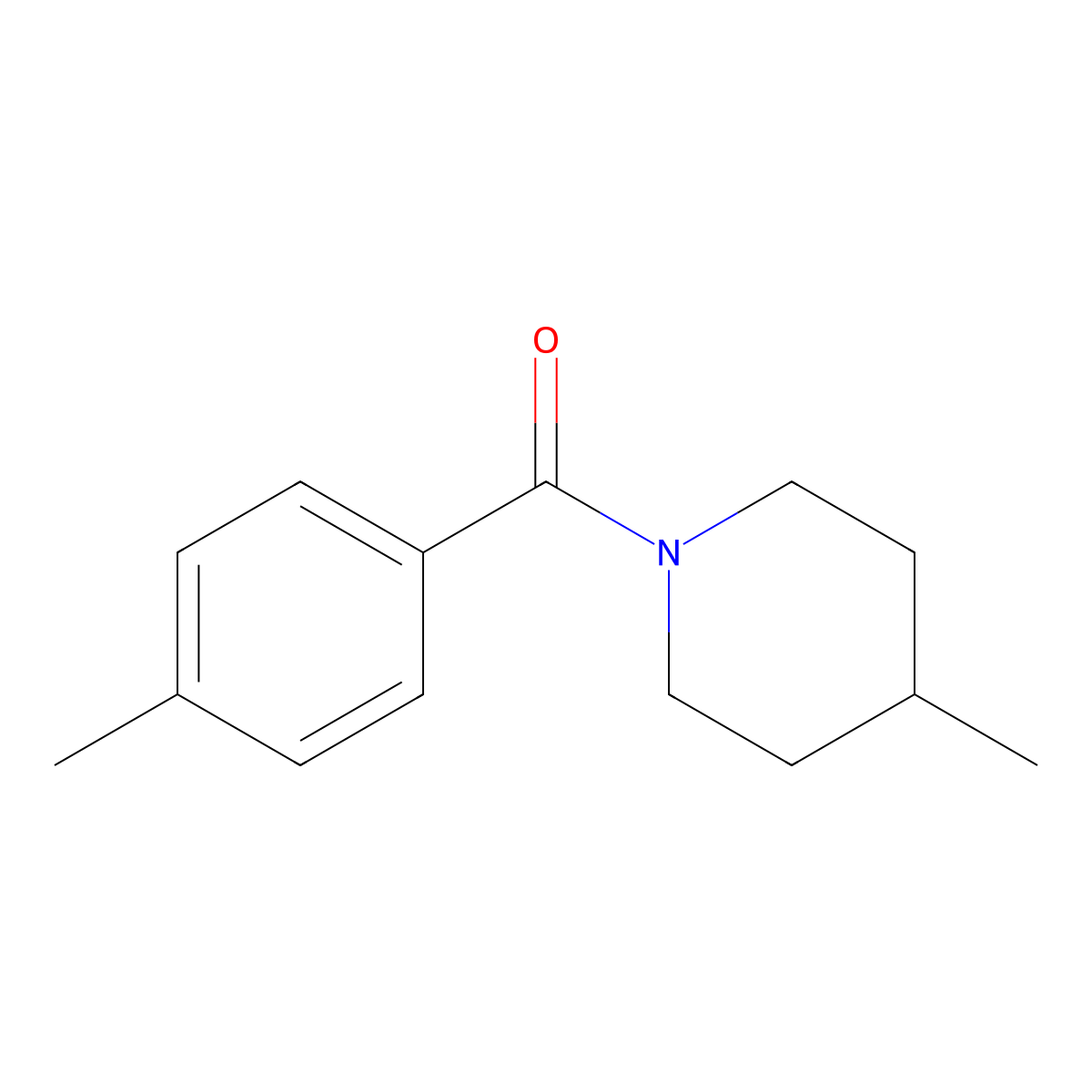 4-Methyl-1-(4-methylbenzoyl)piperidine molecular structure, CAS 67272-95-1