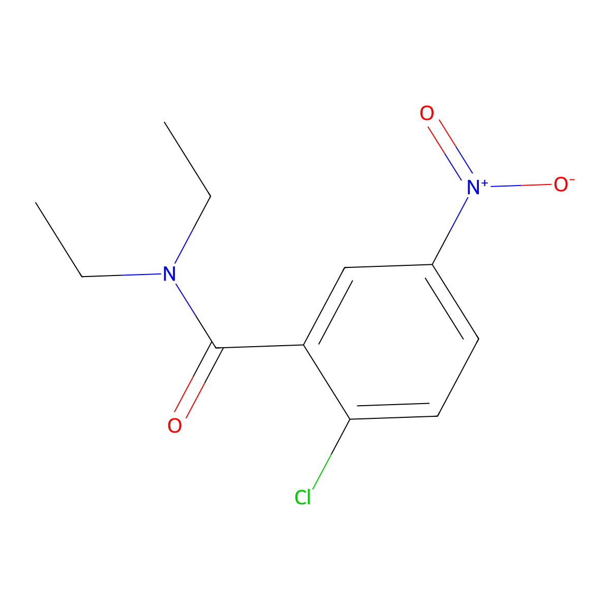 2-chloro-N,N-diethyl-5-nitrobenzamide molecular structure, CAS 67272-98-4