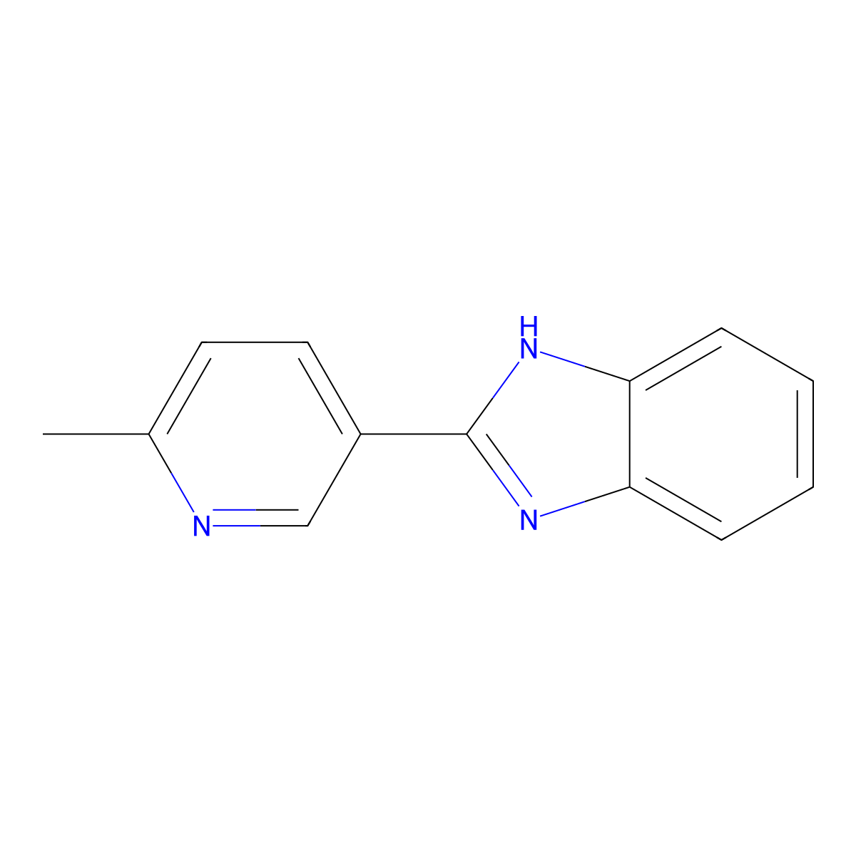 2-(6-methylpyridin-3-yl)-1H-benzimidazole molecular structure, CAS 67273-41-0