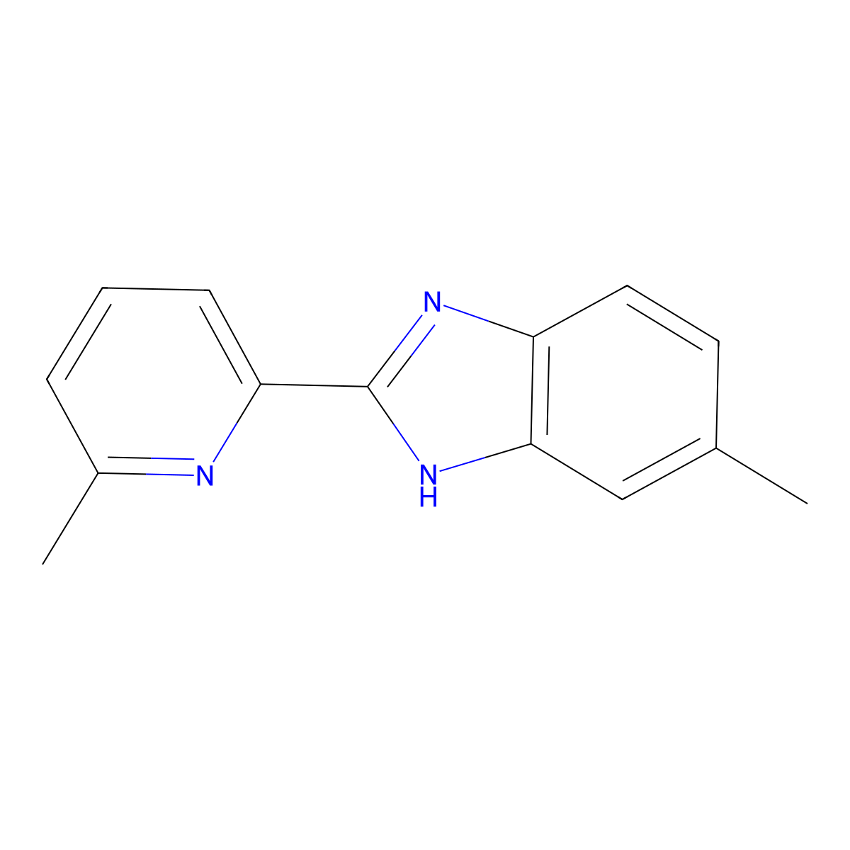 Benzimidazole, 5-methyl-2-(6-methyl-2-pyridyl)- molecular structure, CAS 67273-47-6