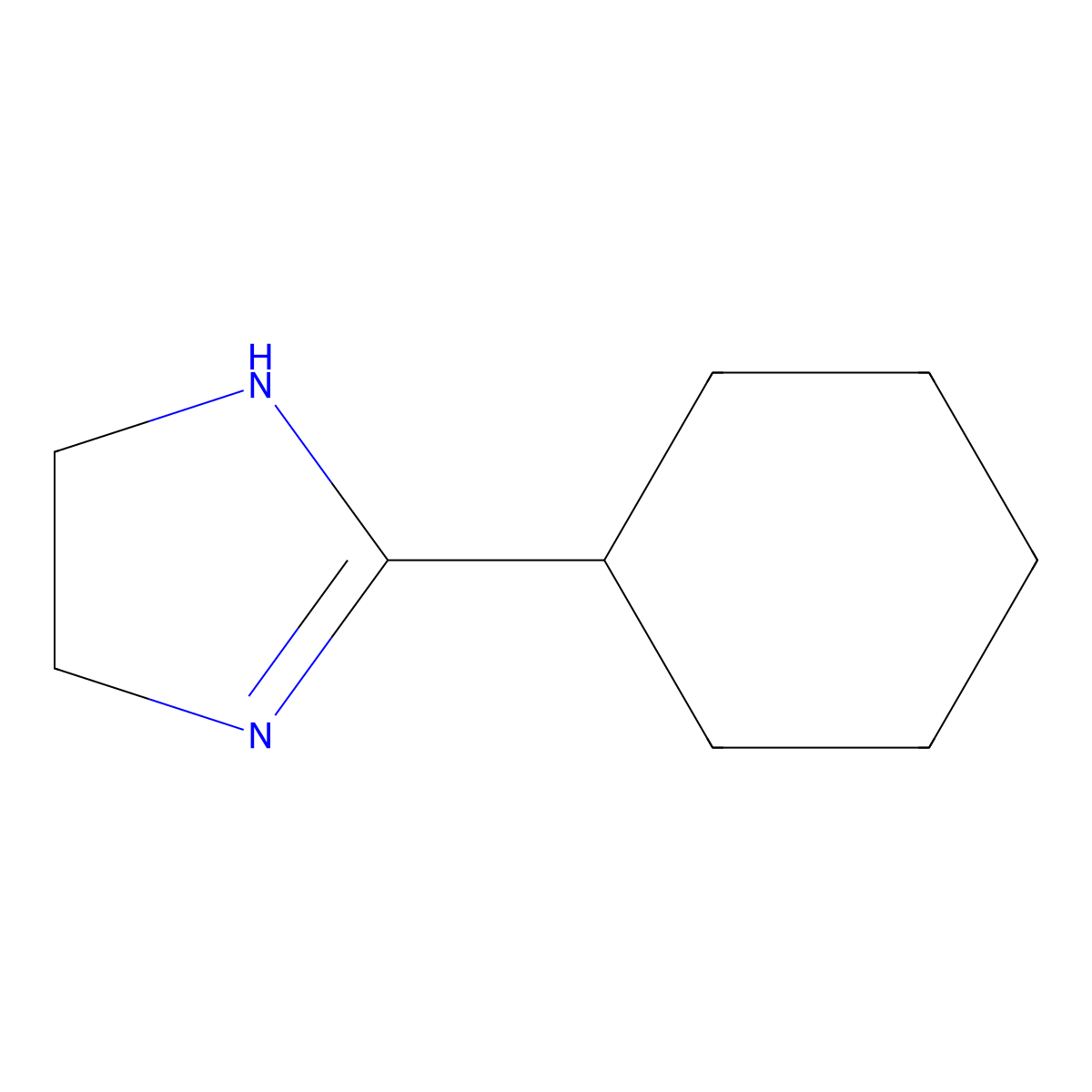 1H-Imidazole, 2-cyclohexyl-4,5-dihydro- molecular structure, CAS 67277-65-0