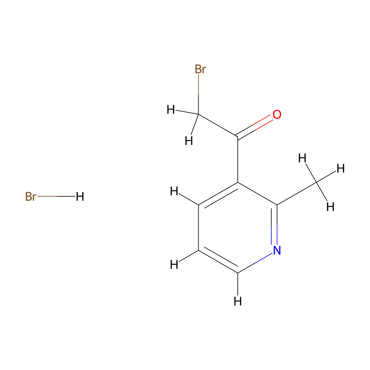 2-Bromo-1-(2-methylpyridin-3-yl)ethanone hydrobromide molecular structure, CAS 67279-27-0
