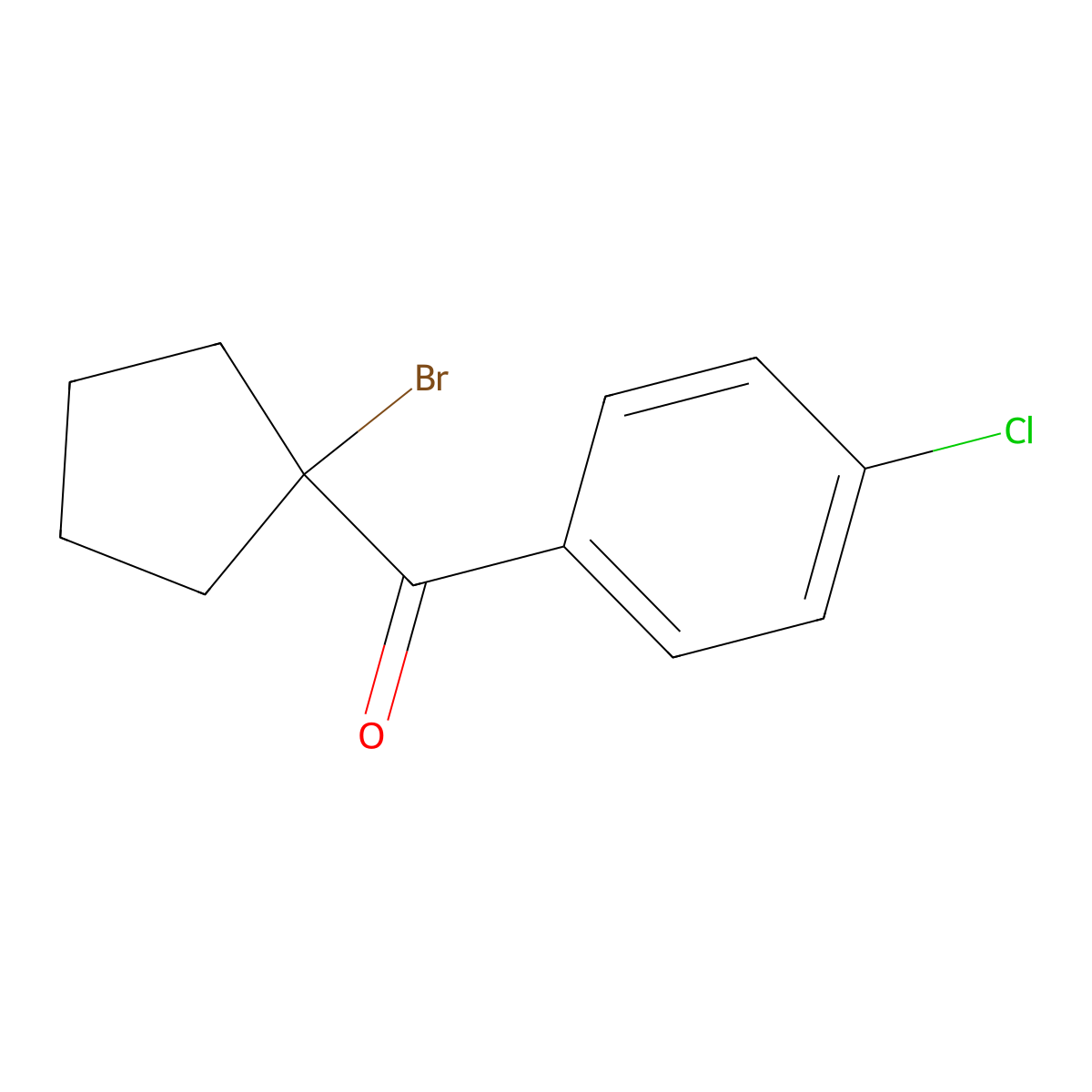 1-Bromo-1-cyclopentyl 4-Chlorophenyl Ketone molecular structure, CAS 6728-56-9