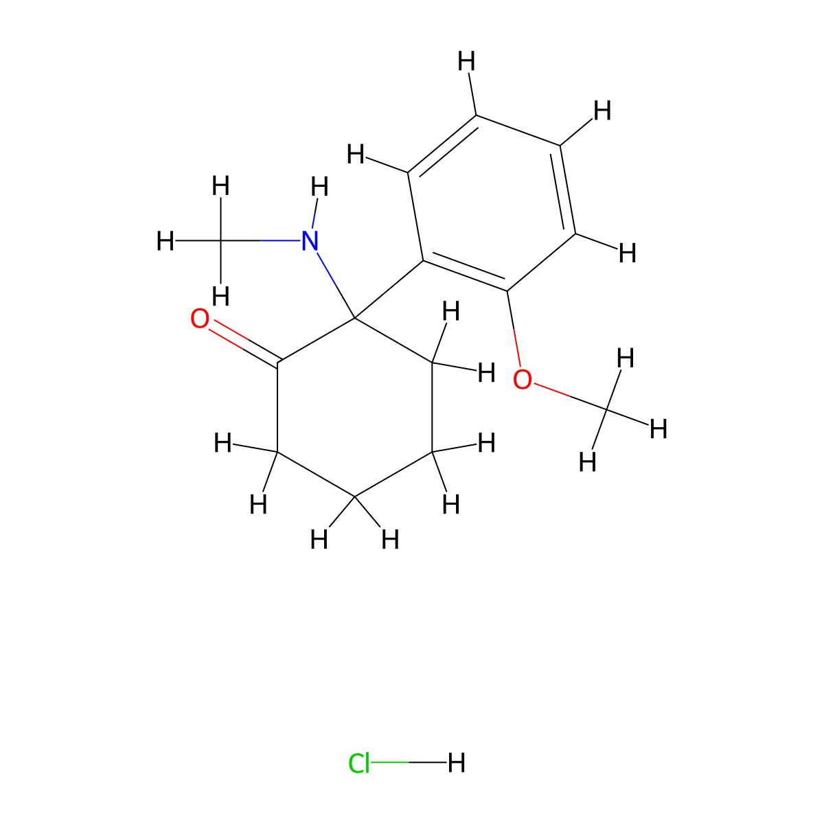 2-Methoxyketamine hydrochloride molecular structure, CAS 6728-62-7