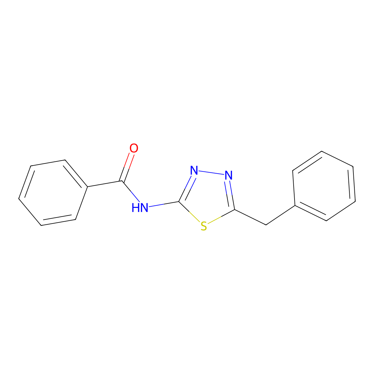 N-(5-benzyl-1,3,4-thiadiazol-2-yl)benzamide molecular structure, CAS 67284-97-3