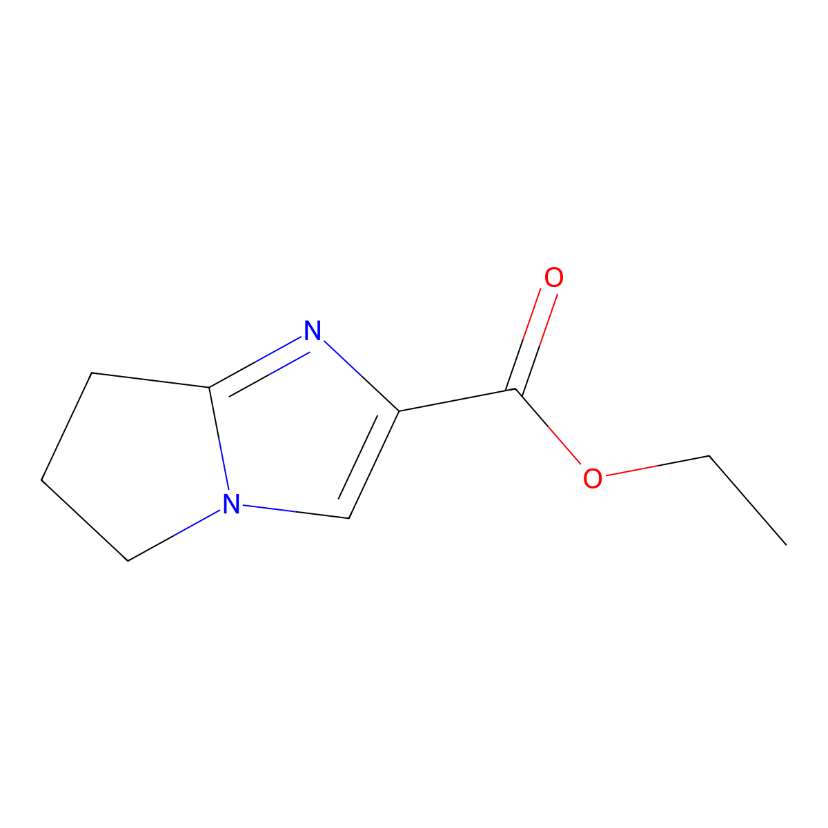 ethyl 6,7-dihydro-5H-pyrrolo[1,2-a]imidazole-2-carboxylate molecular structure, CAS 67286-70-8