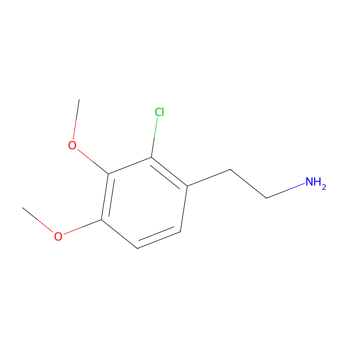 2-Chloro-3,4-dimethoxyphenethylamine molecular structure, CAS 67287-36-9