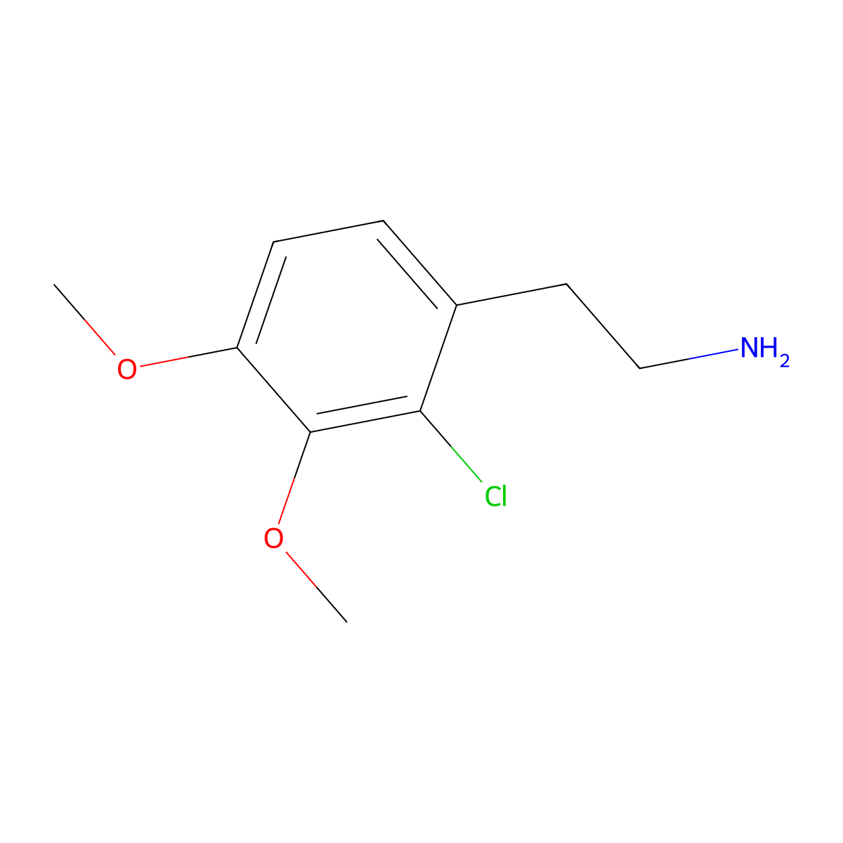 2-Chloro-3,4-dimethoxyphenethylamine molecular structure, CAS 67287-36-9