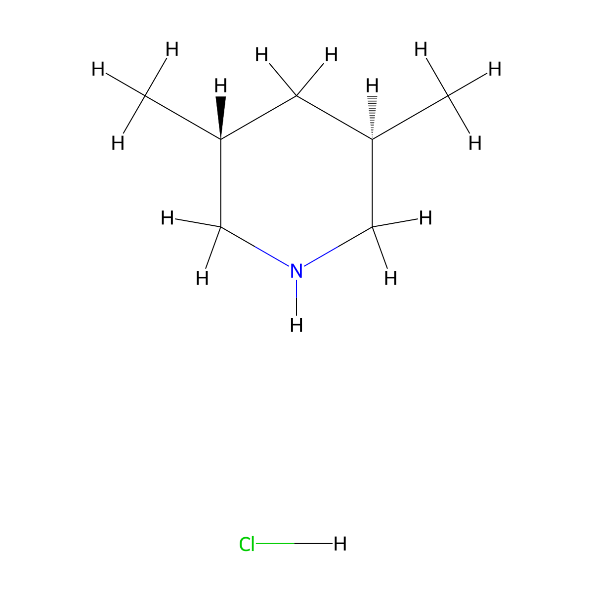 trans-3,5-Dimethylpiperidine hydrochloride molecular structure, CAS 67288-91-9
