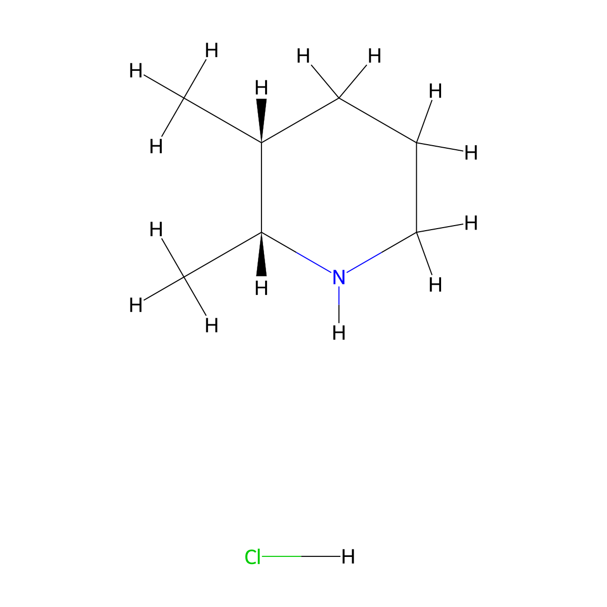 cis-2,3-Dimethylpiperidine hydrochloride molecular structure, CAS 67288-92-0