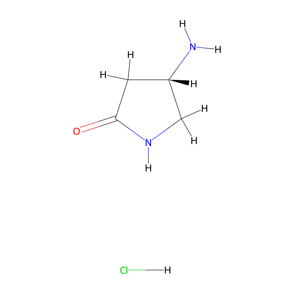 (S)-4-Aminopyrrolidin-2-one hydrochloride molecular structure, CAS 672883-63-5