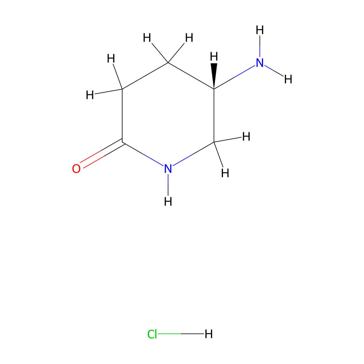 (S)-5-aminopiperidin-2-one hydrochloride molecular structure, CAS 672883-95-3