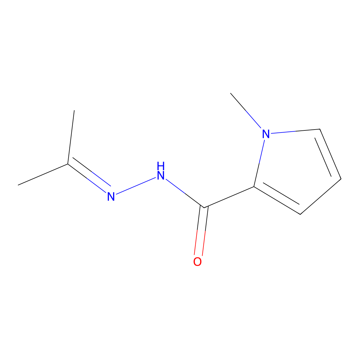 1-Methyl-N'-(propan-2-ylidene)-1H-pyrrole-2-carbohydrazide molecular structure, CAS 672884-96-7