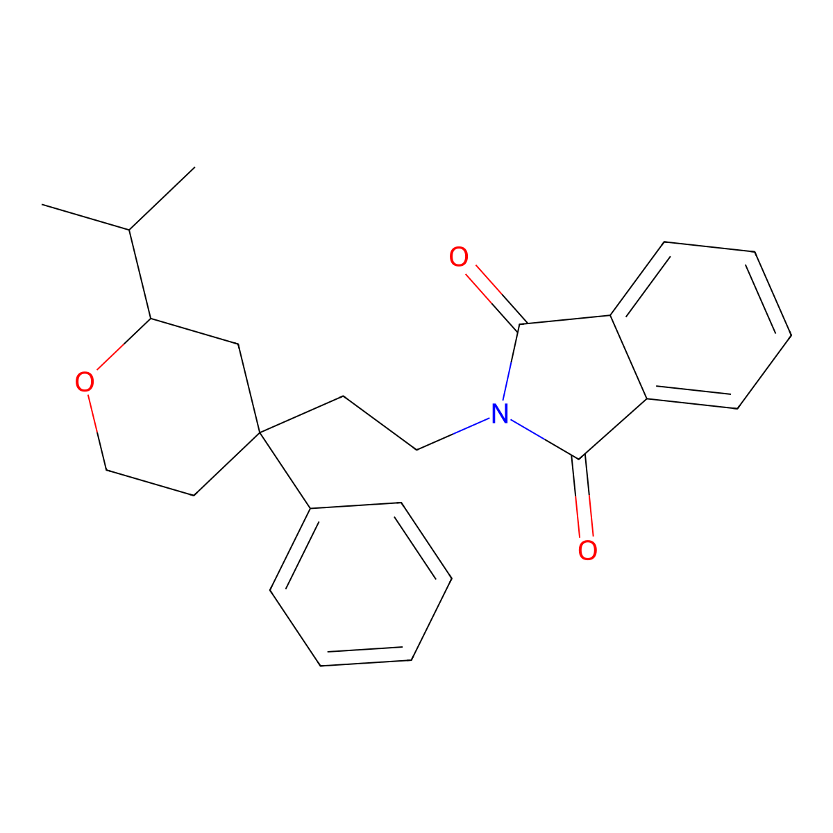 2-[2-(4-Phenyl-2-propan-2-yloxan-4-yl)ethyl]isoindole-1,3-dione molecular structure, CAS 672885-96-0