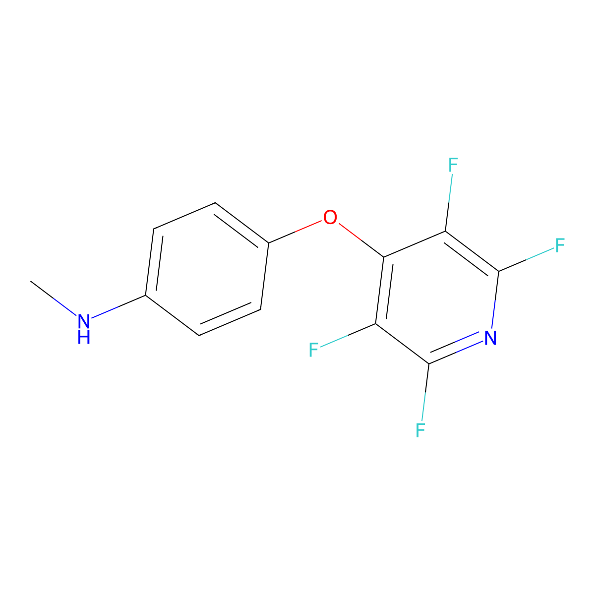 N-methyl-4-(2,3,5,6-tetrafluoropyridin-4-yl)oxyaniline molecular structure, CAS 672887-35-3