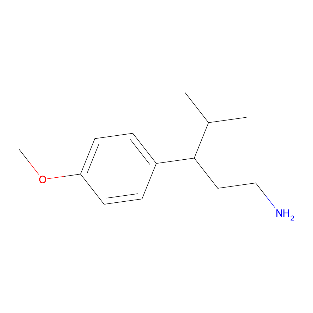 3-(4-Methoxyphenyl)-4-methylpentan-1-amine molecular structure, CAS 672889-30-4
