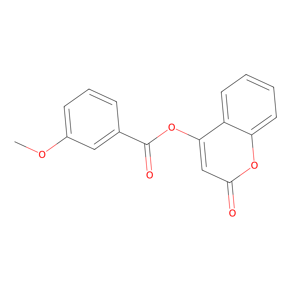 2-oxo-2H-chromen-4-yl 3-methoxybenzoate molecular structure, CAS 672890-64-1