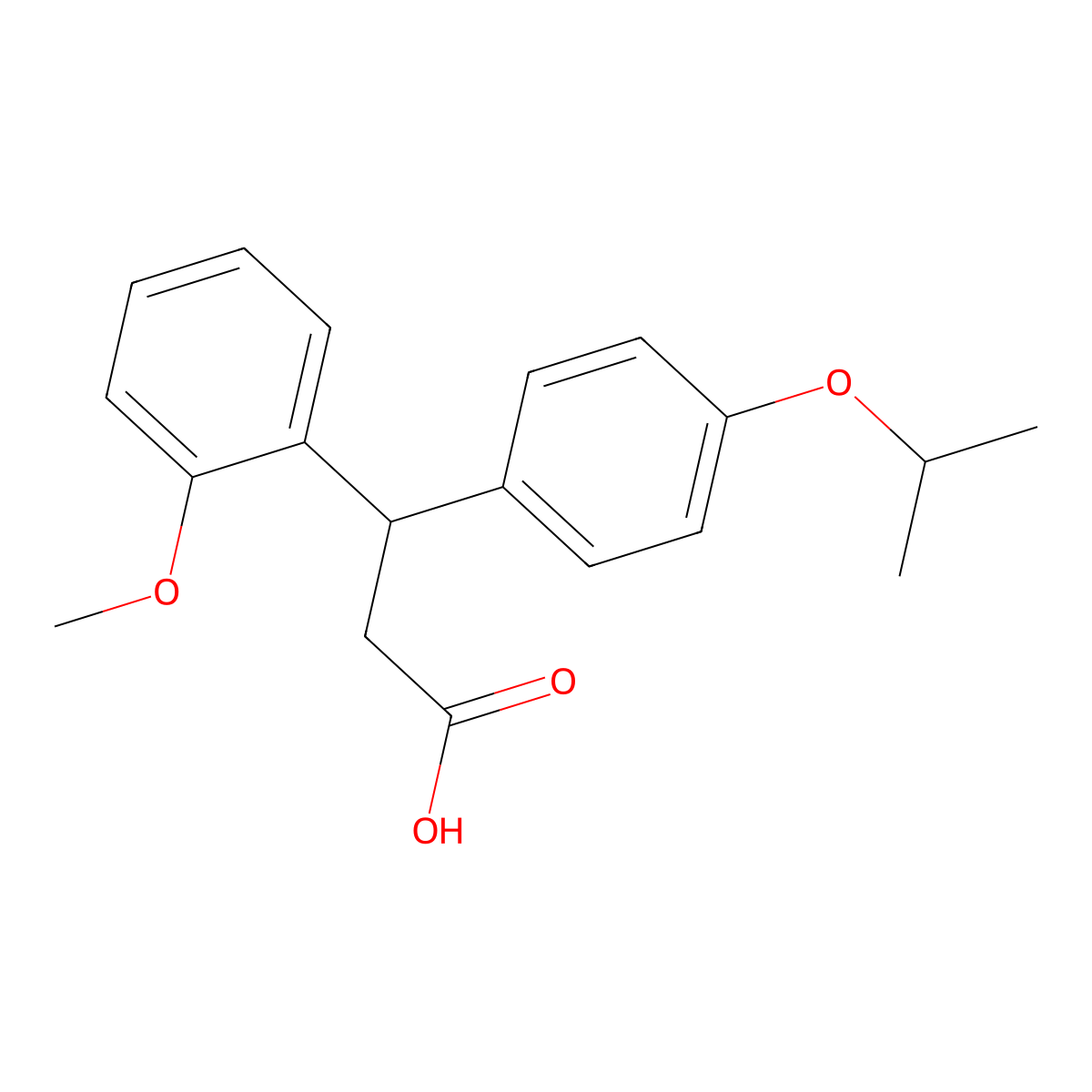 3-(2-Methoxyphenyl)-3-[4-(propan-2-yloxy)phenyl]propanoic acid molecular structure, CAS 672891-59-7