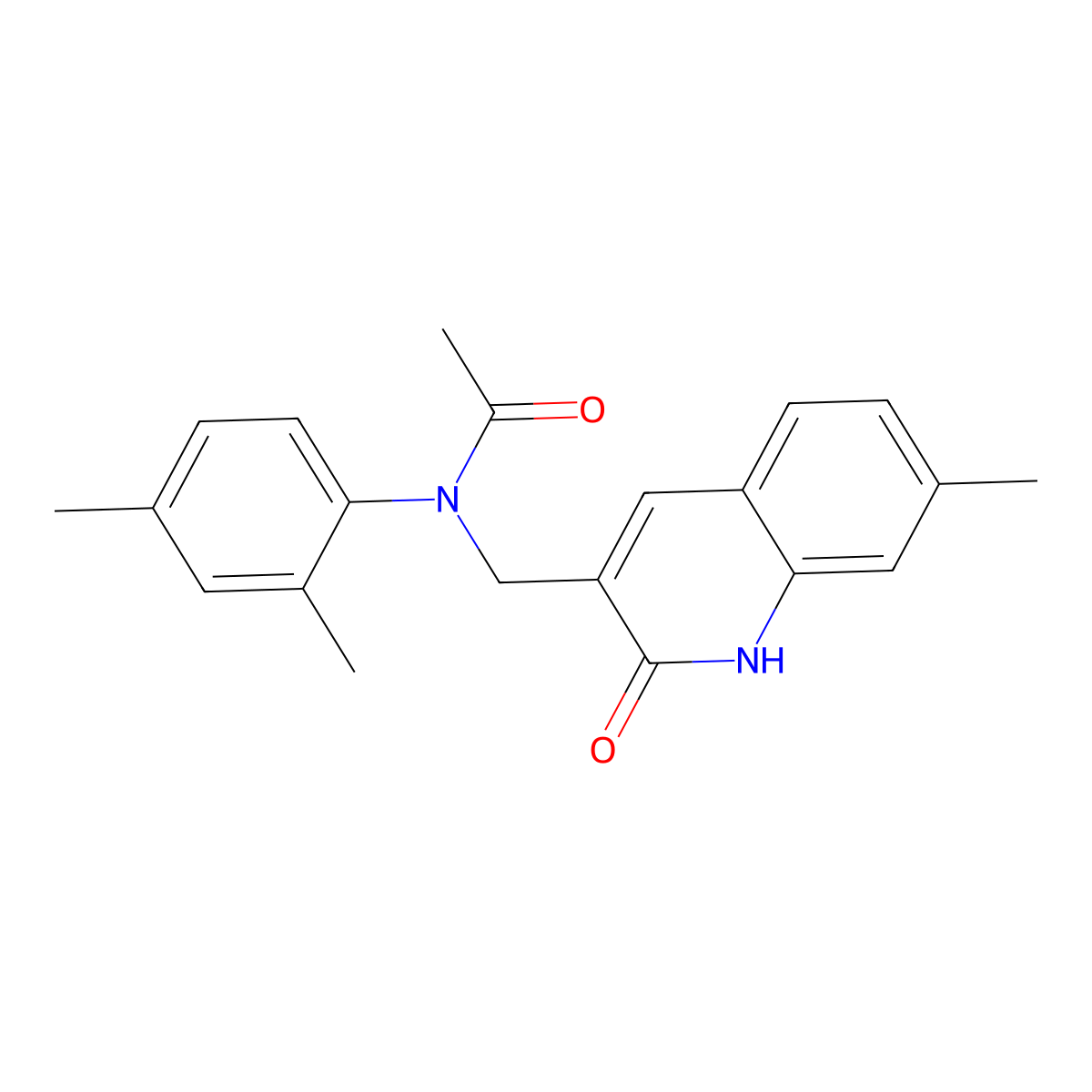 N-(2,4-dimethylphenyl)-N-[(7-methyl-2-oxo-1H-quinolin-3-yl)methyl]acetamide molecular structure, CAS 672894-14-3