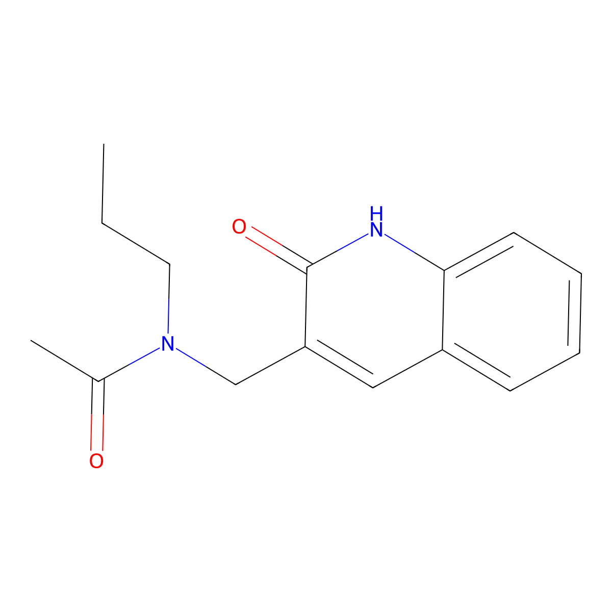 N-[(2-oxo-1H-quinolin-3-yl)methyl]-N-propylacetamide molecular structure, CAS 672894-33-6