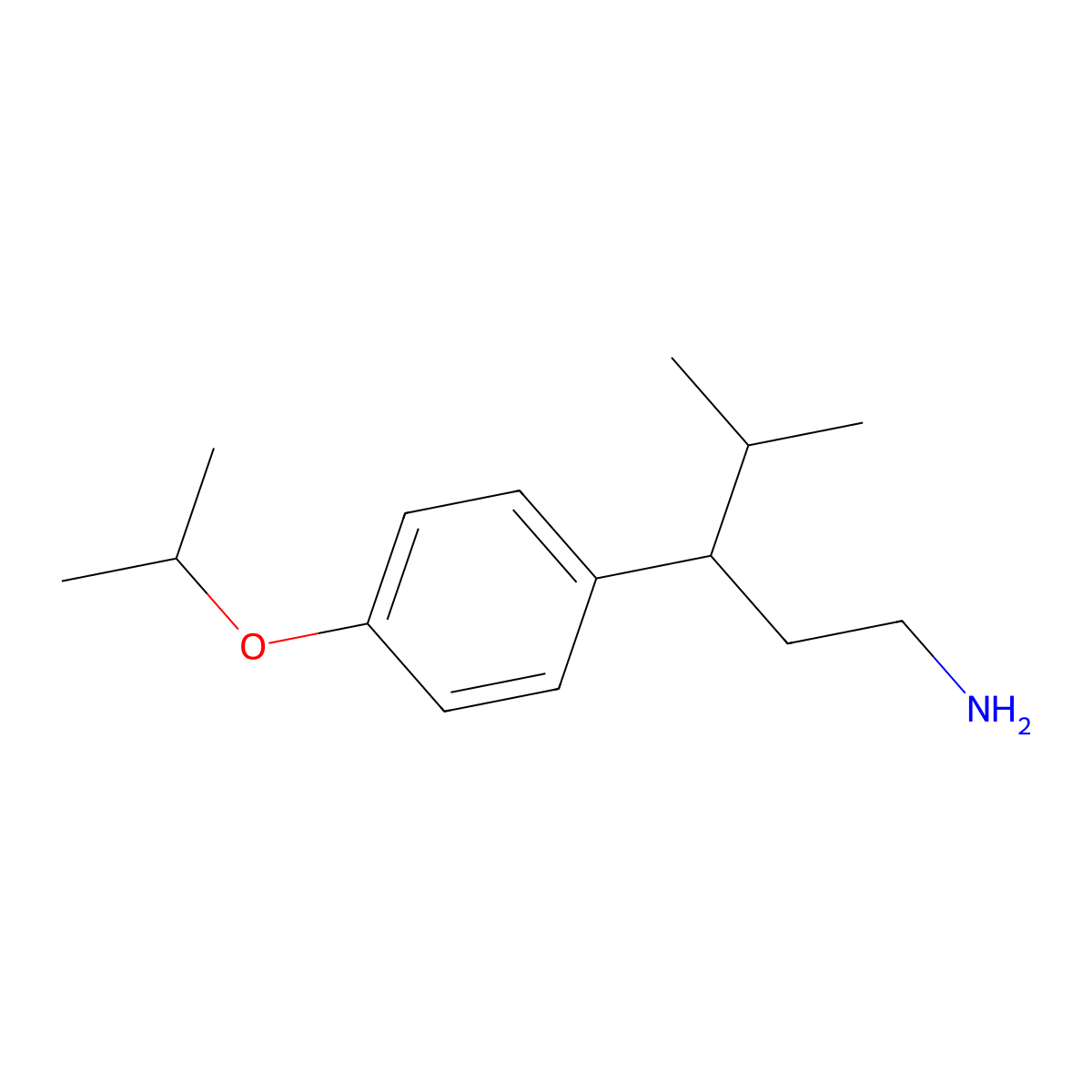 4-Methyl-3-(4-propan-2-yloxyphenyl)pentan-1-amine molecular structure, CAS 672895-51-1