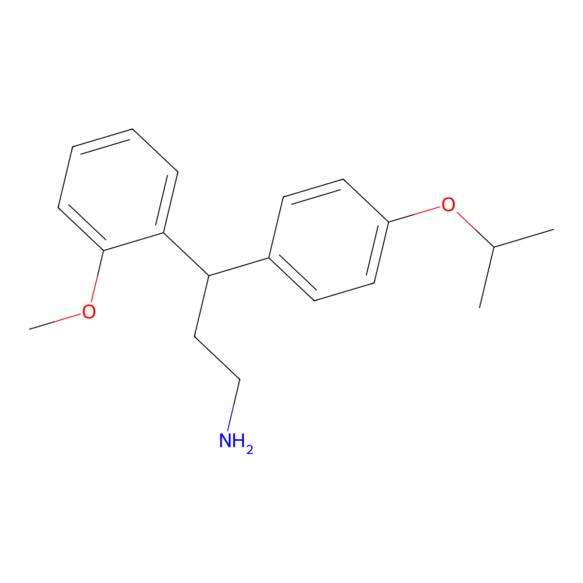 3-(2-Methoxyphenyl)-3-(4-propan-2-yloxyphenyl)propan-1-amine molecular structure, CAS 672895-90-8