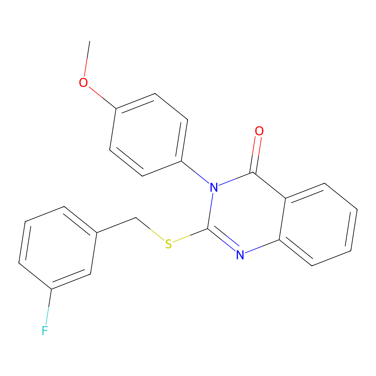 2-((3-Fluorobenzyl)thio)-3-(4-methoxyphenyl)-4(3H)-quinazolinone molecular structure, CAS 672896-80-9