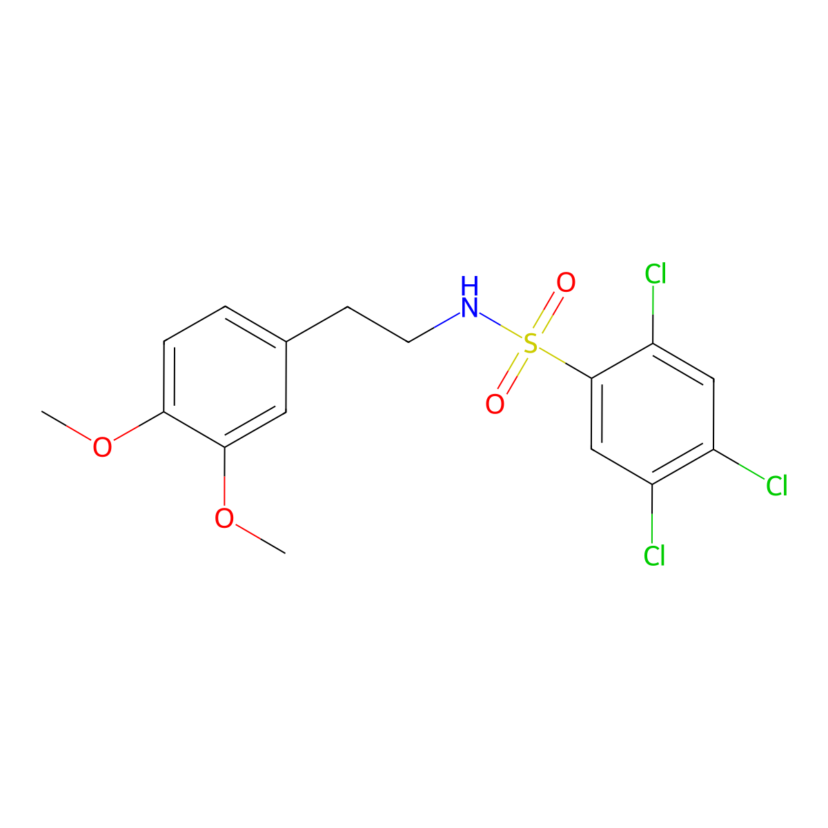 2,4,5-trichloro-N-(3,4-dimethoxyphenethyl)benzenesulfonamide molecular structure, CAS 672897-44-8