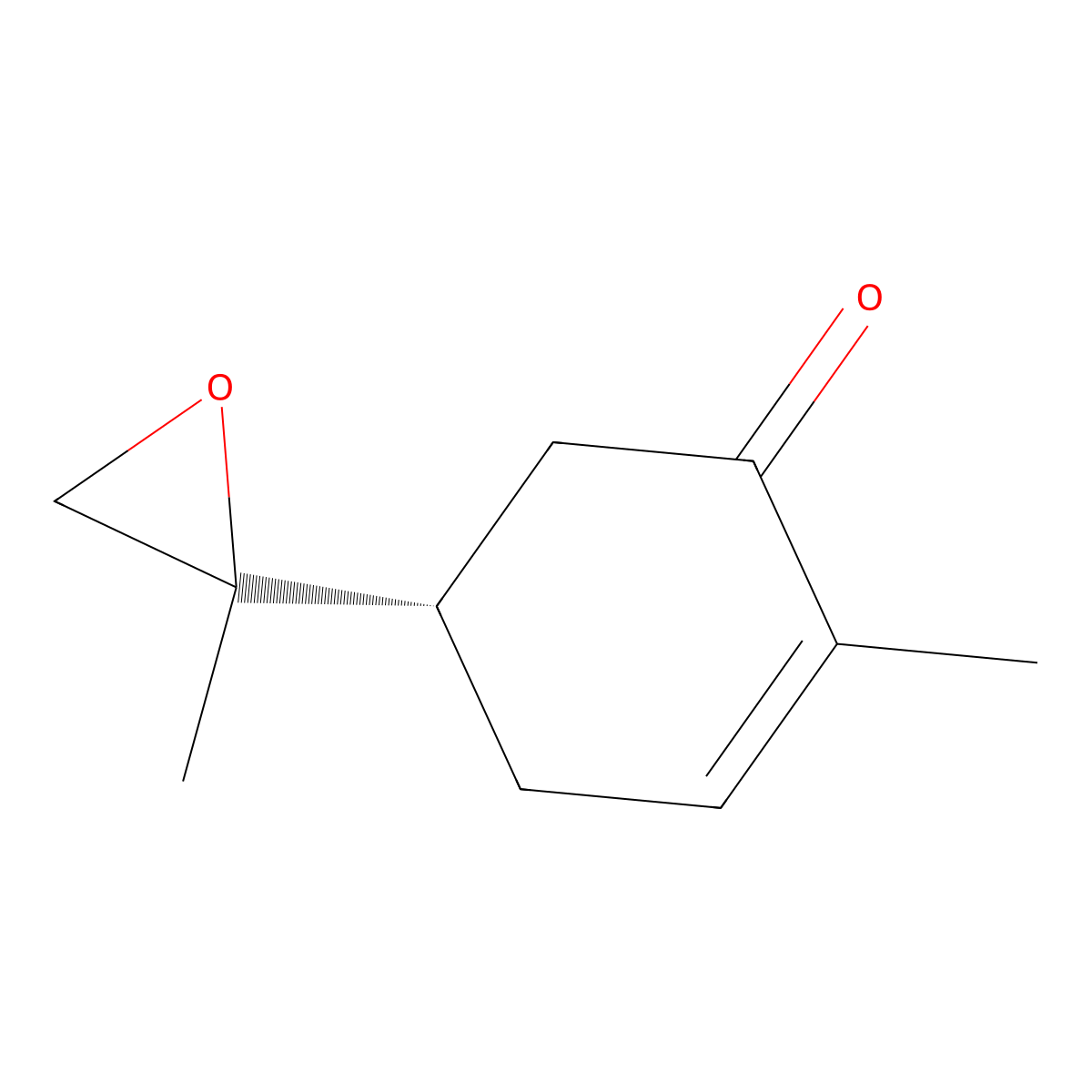 2-Cyclohexen-1-one, 2-methyl-5-(2-methyloxiranyl)-, (5S)- molecular structure, CAS 672898-51-0