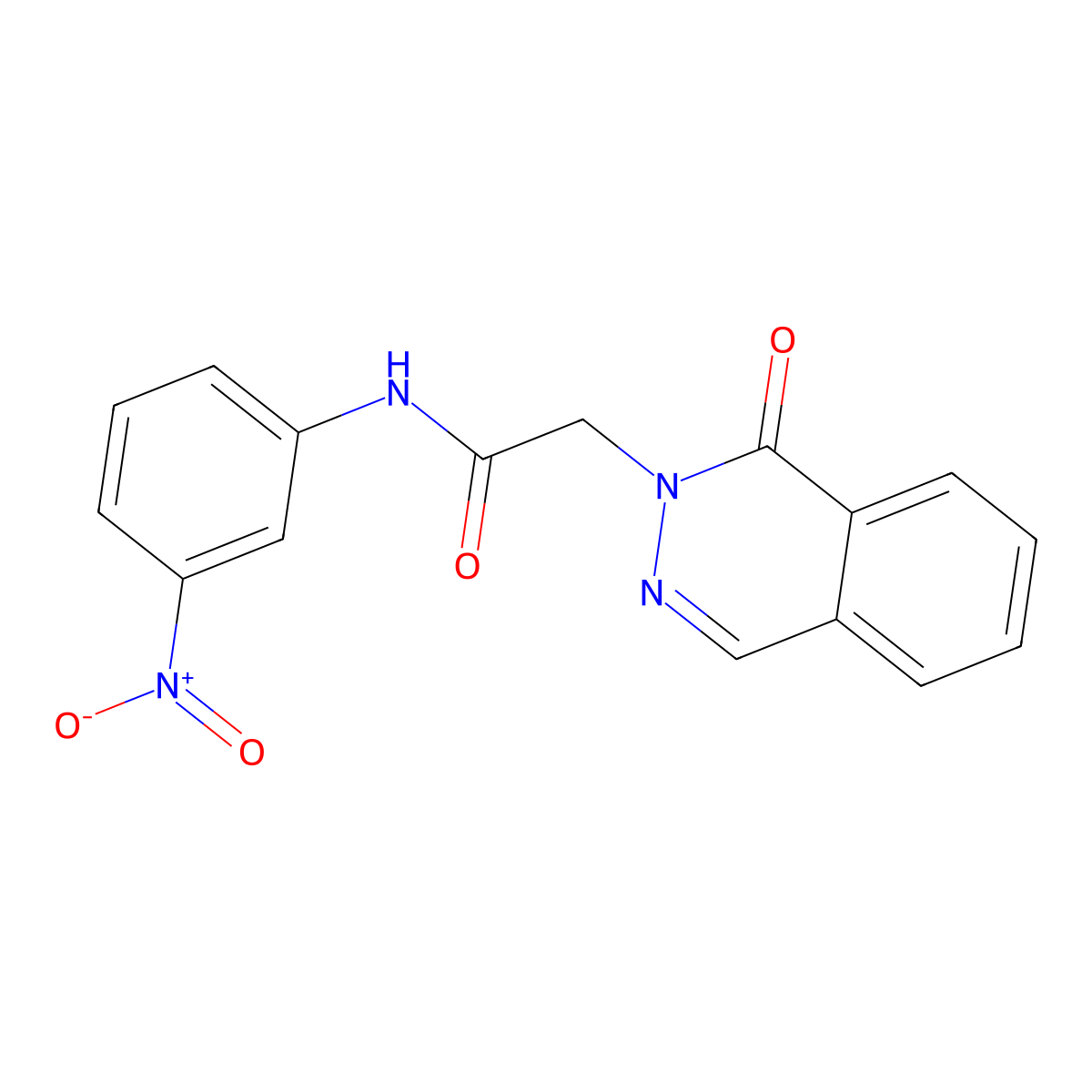 N-(3-nitrophenyl)-2-(1-oxophthalazin-2-yl)acetamide molecular structure, CAS 672899-34-2