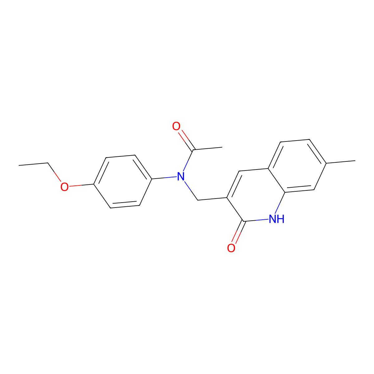 N-(4-ethoxyphenyl)-N-[(7-methyl-2-oxo-1H-quinolin-3-yl)methyl]acetamide molecular structure, CAS 672903-30-9