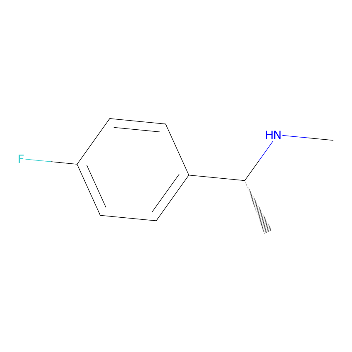 (R)-1-(4-fluorophenyl)-N-methylethanamine molecular structure, CAS 672906-68-2