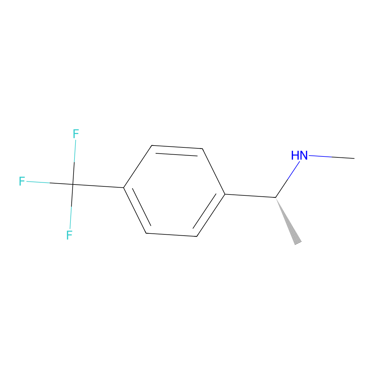 (R)-N-Methyl-1-[4-(trifluoromethyl)phenyl]ethylamine molecular structure, CAS 672906-72-8
