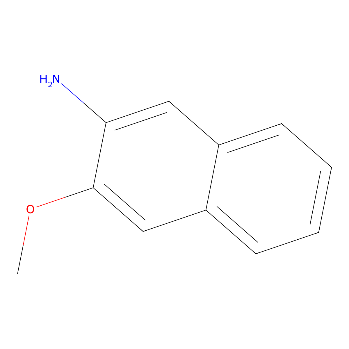 3-Methoxynaphthalen-2-amine molecular structure, CAS 67291-63-8