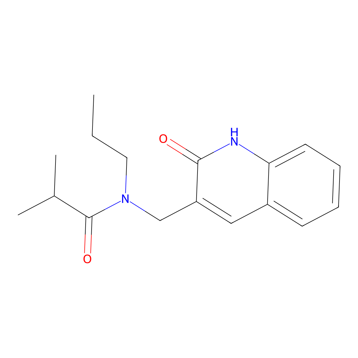 2-methyl-N-[(2-oxo-1H-quinolin-3-yl)methyl]-N-propylpropanamide molecular structure, CAS 672913-20-1