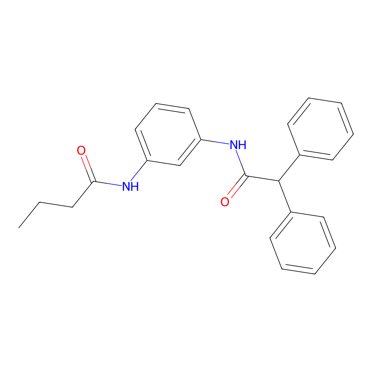 N-[3-[(2,2-diphenylacetyl)amino]phenyl]butanamide molecular structure, CAS 672913-52-9