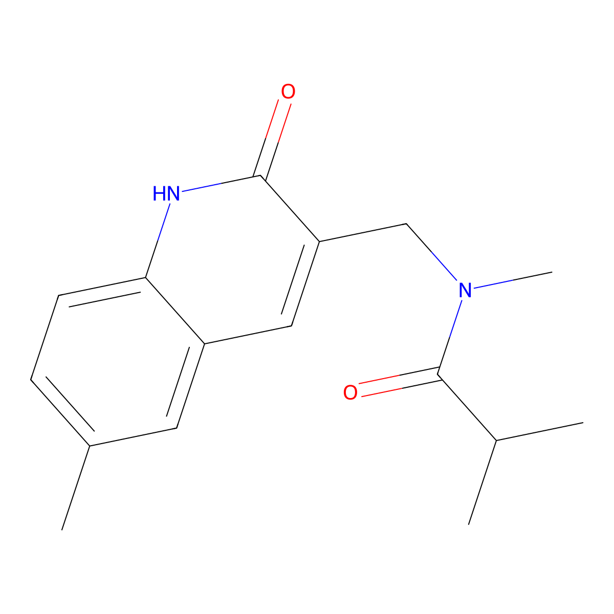 N,2-dimethyl-N-[(6-methyl-2-oxo-1H-quinolin-3-yl)methyl]propanamide molecular structure, CAS 672913-85-8