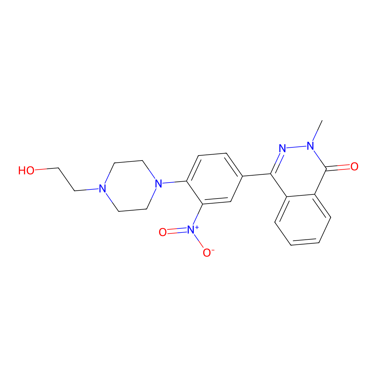 4-[4-[4-(2-Hydroxyethyl)piperazin-1-yl]-3-nitrophenyl]-2-methylphthalazin-1-one molecular structure, CAS 672914-02-2