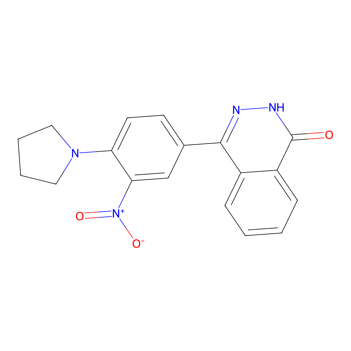 4-[3-Nitro-4-(pyrrolidin-1-yl)phenyl]-1,2-dihydrophthalazin-1-one molecular structure, CAS 672914-30-6