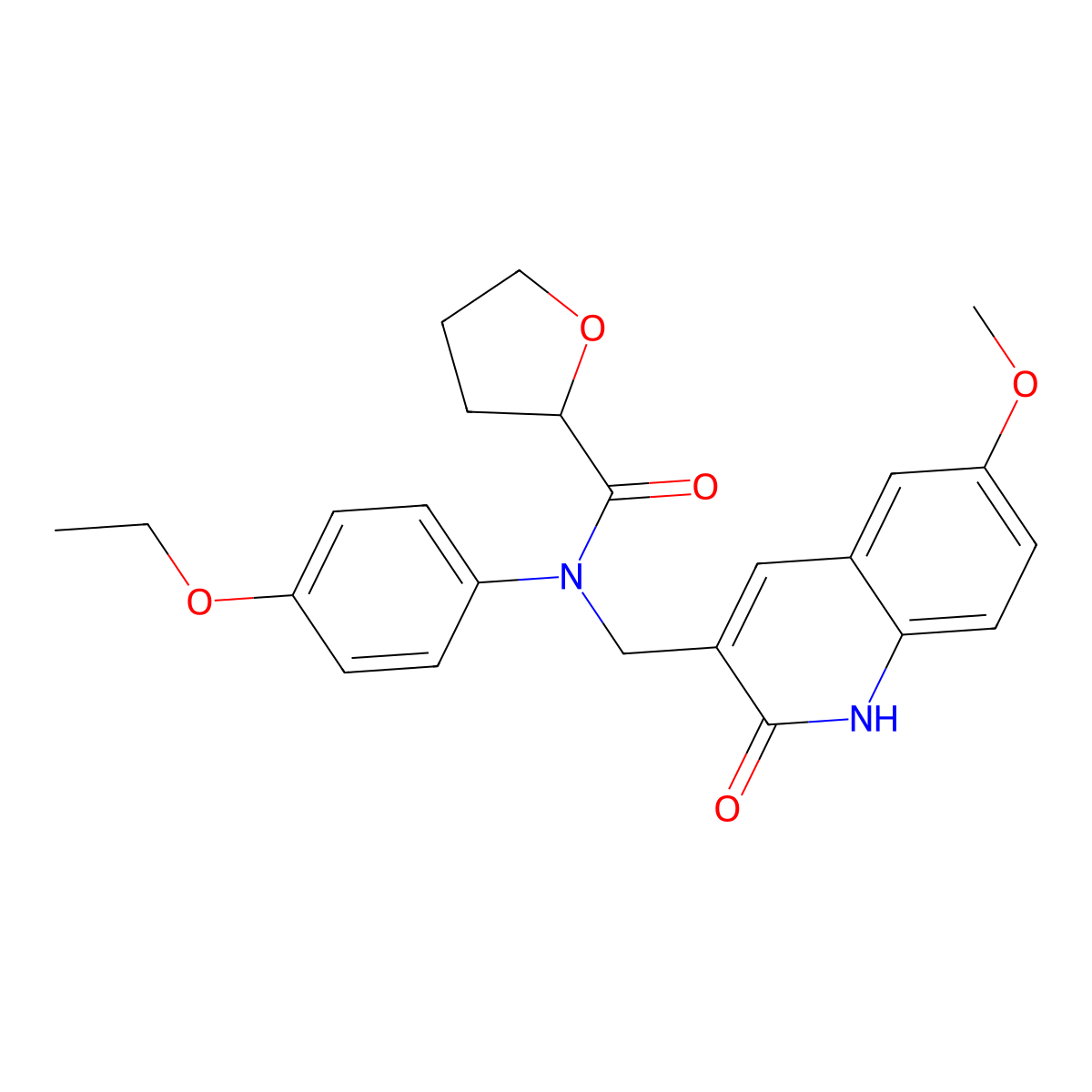 N-(4-ethoxyphenyl)-N-[(6-methoxy-2-oxo-1H-quinolin-3-yl)methyl]oxolane-2-carboxamide molecular structure, CAS 672914-33-9