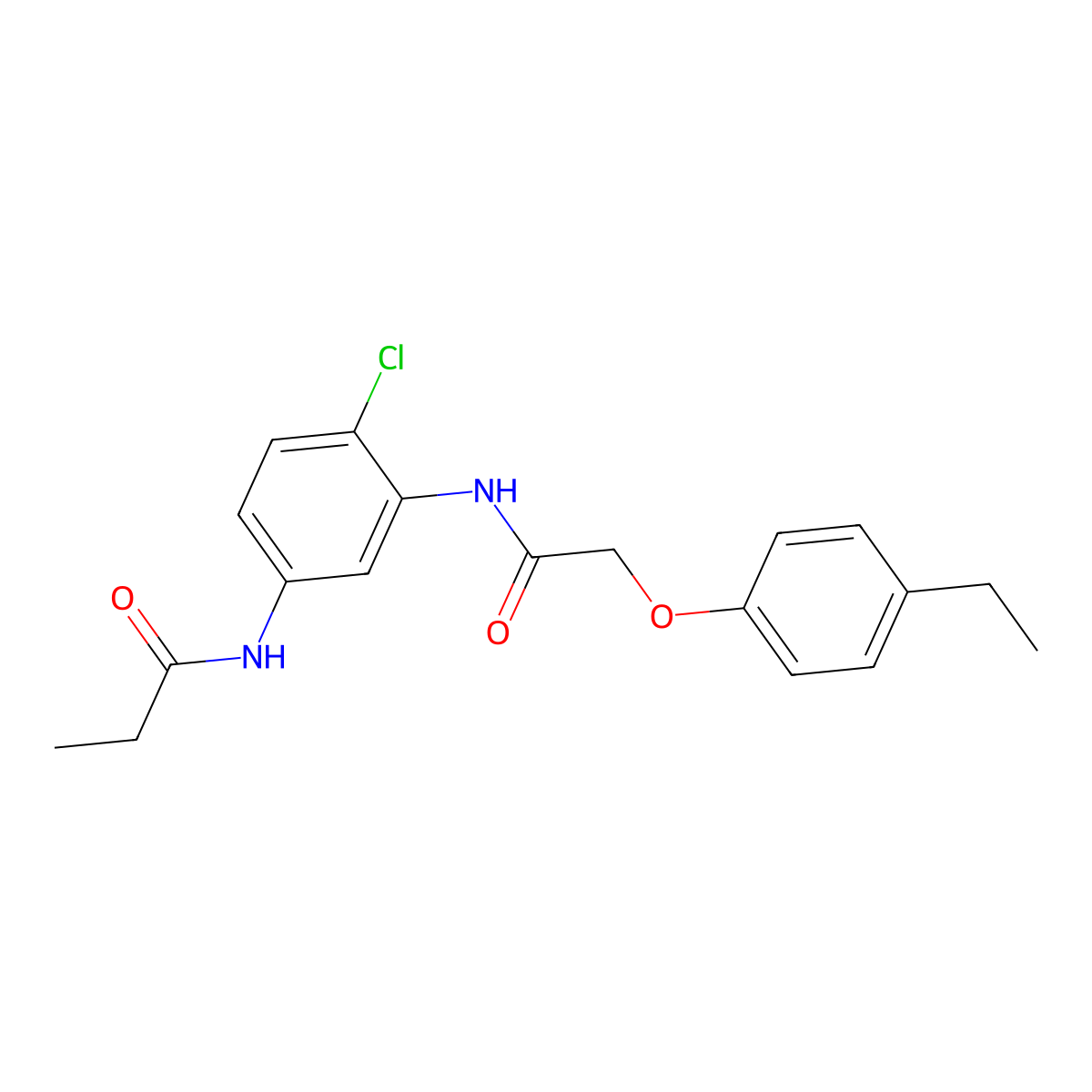 N-[4-chloro-3-[[2-(4-ethylphenoxy)acetyl]amino]phenyl]propanamide molecular structure, CAS 672914-34-0
