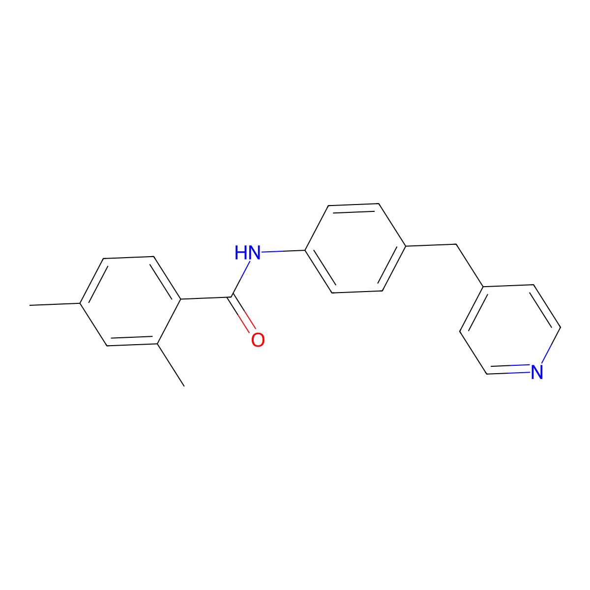 2,4-dimethyl-N-[4-(pyridin-4-ylmethyl)phenyl]benzamide molecular structure, CAS 672914-53-3