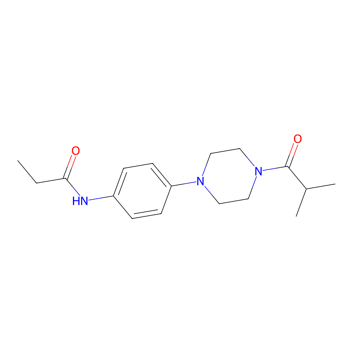 N-{4-[4-(2-methylpropanoyl)piperazin-1-yl]phenyl}propanamide molecular structure, CAS 672914-86-2