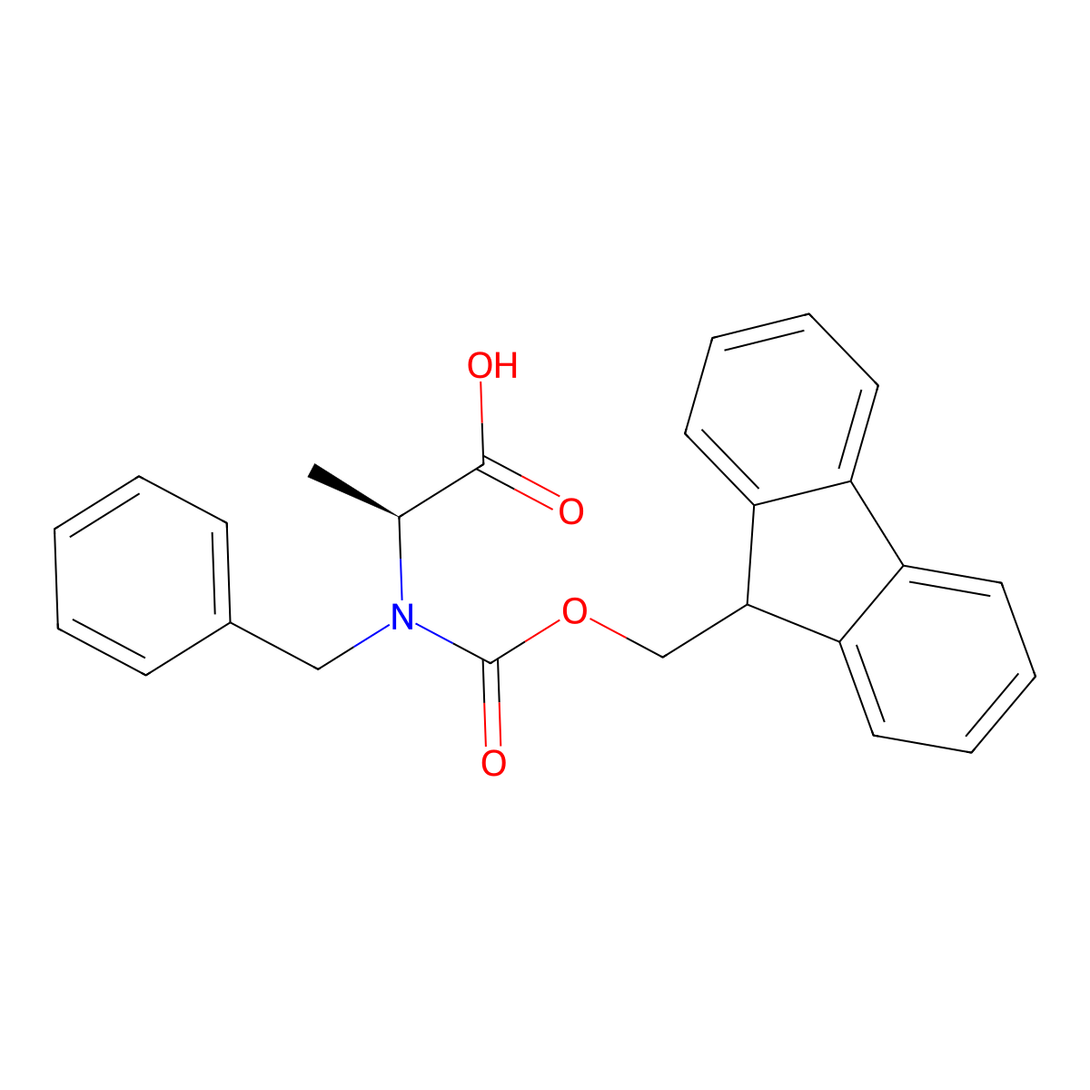 N-Benzyl-N-{[(9H-fluoren-9-yl)methoxy]carbonyl}-L-alanine molecular structure, CAS 672917-68-9
