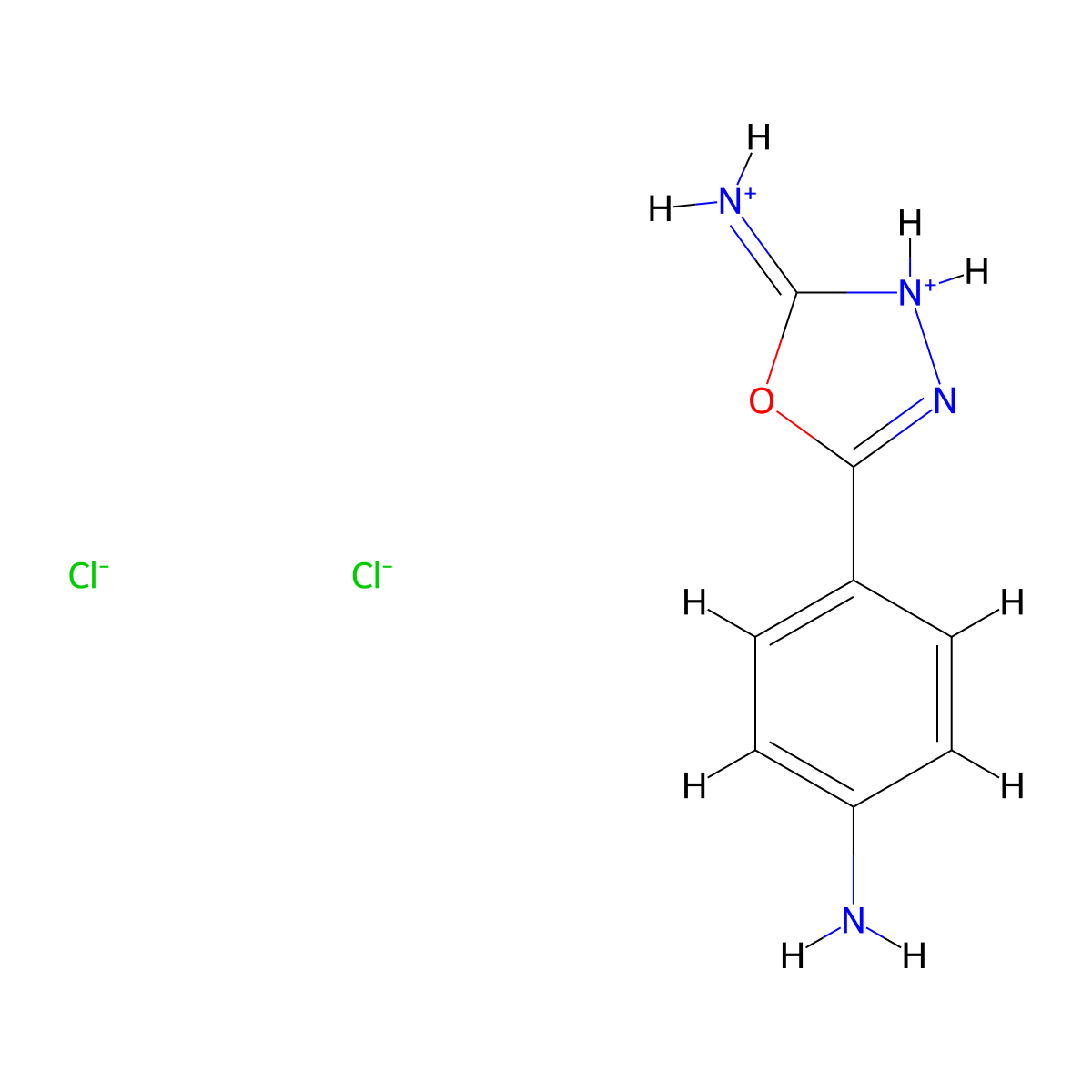 4-(5-Imino-4,5-dihydro-1,3,4-oxadiazol-2-yl)aniline--hydrogen chloride (1/2) molecular structure, CAS 67292-59-5