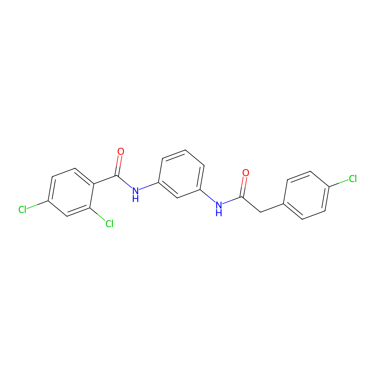 2,4-dichloro-N-[3-[[2-(4-chlorophenyl)acetyl]amino]phenyl]benzamide molecular structure, CAS 672920-04-6
