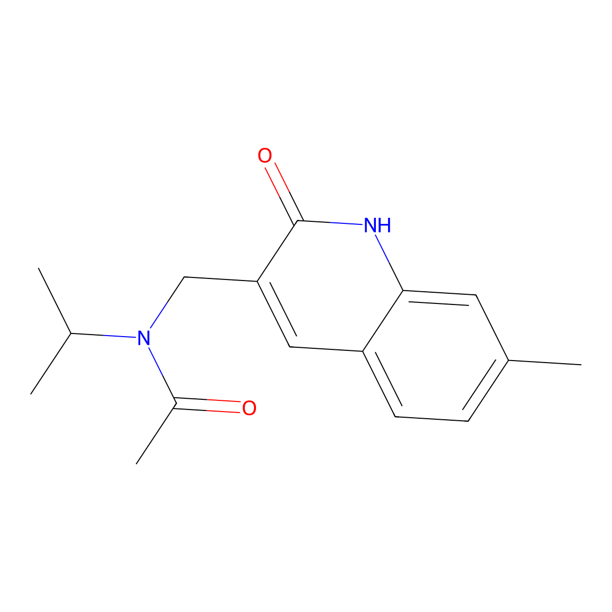N-[(7-methyl-2-oxo-1H-quinolin-3-yl)methyl]-N-propan-2-ylacetamide molecular structure, CAS 672920-29-5